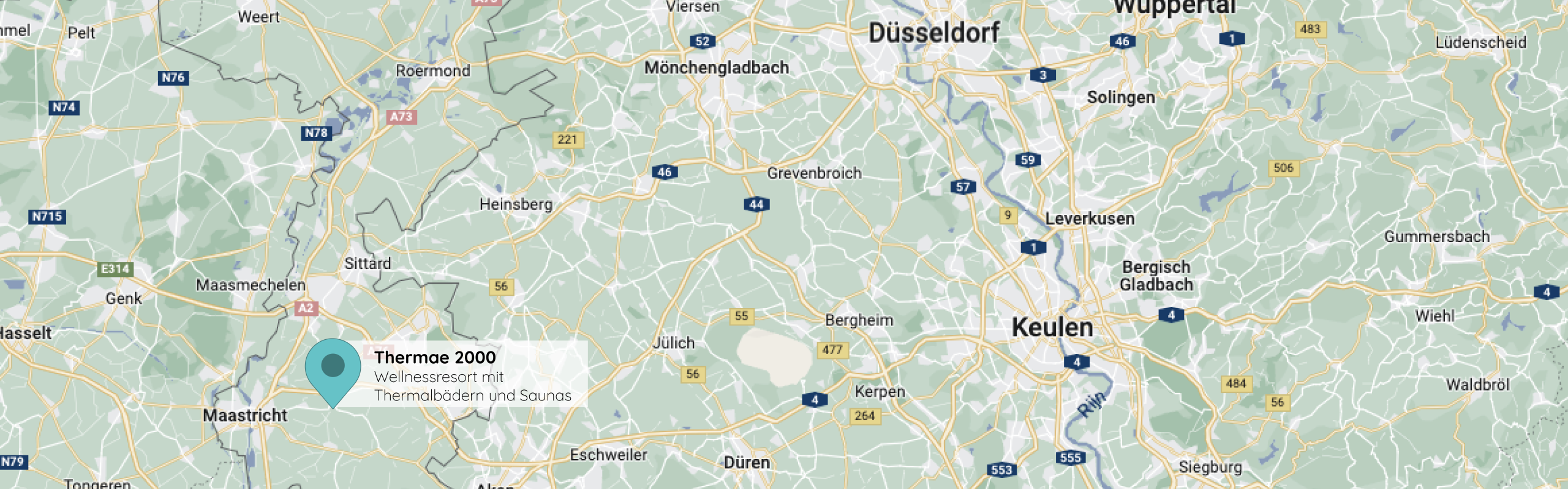 Thermae 2000 op de kaart voor de Duitse website.